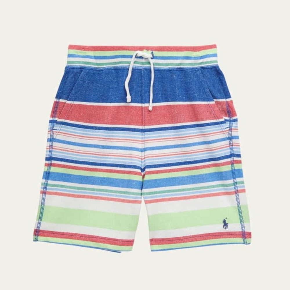 Polo Ralph Lauren Multicolor Striped Embroidered Mesh Shorts, Size 2/2T NEW